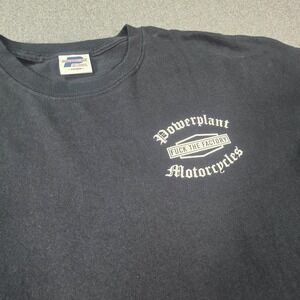 Powerplant Motorcycles T Shirt Men 2XL Black Short Sleeve Biker F*ck the Factory